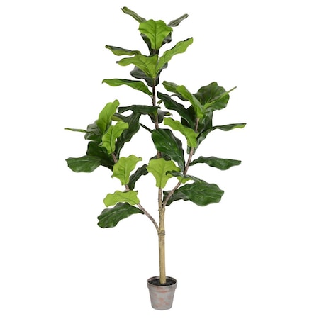 Vickerman 4 ft. Potted Fiddle Tree 39-Leaves TB180248